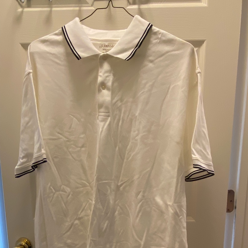 St. John’s Bay polo white w/ blue trim